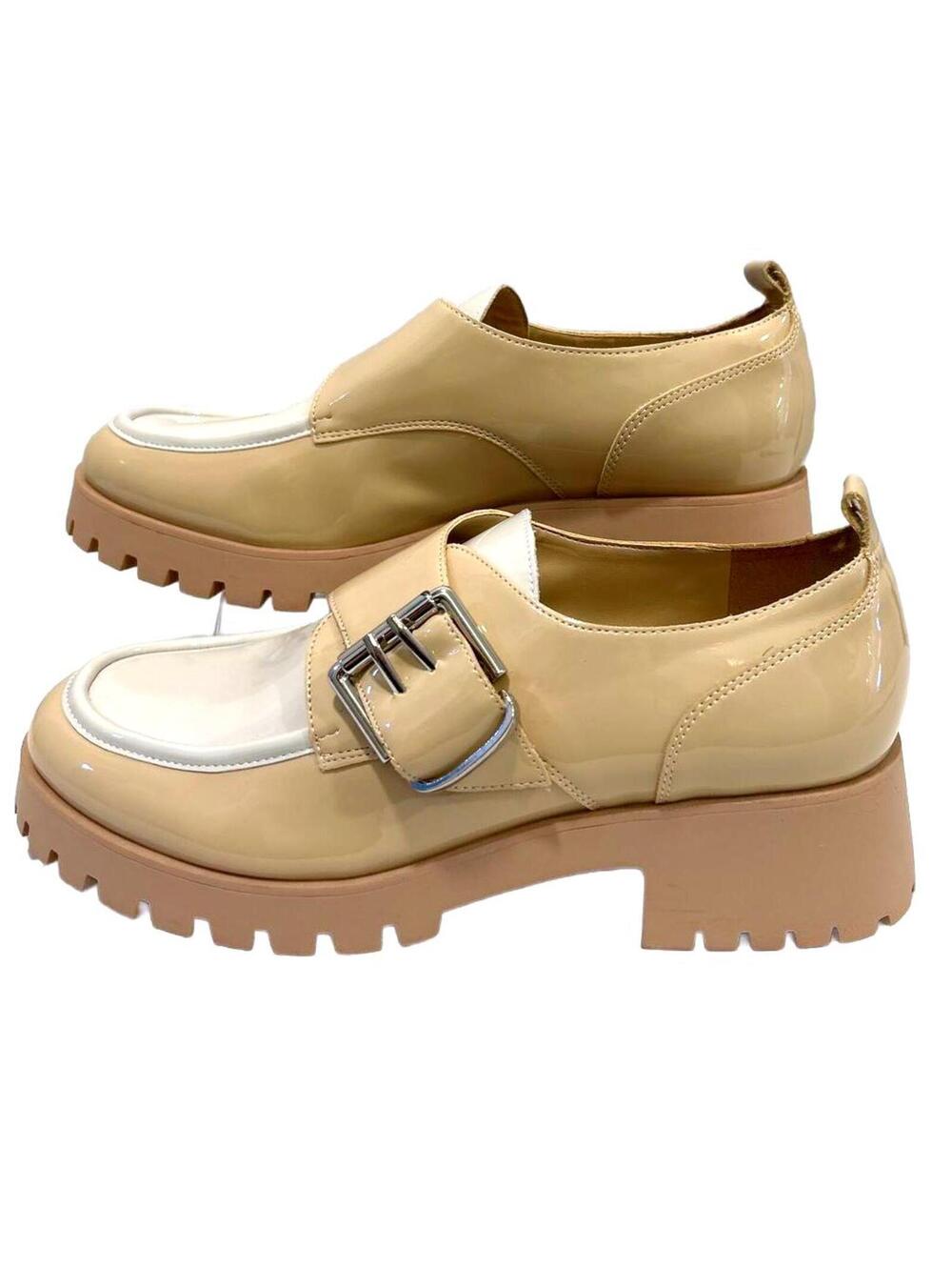 Marc Fisher Hazelton Slip On Loafer "Light Natural Patent" Women's 7.5 | NEW